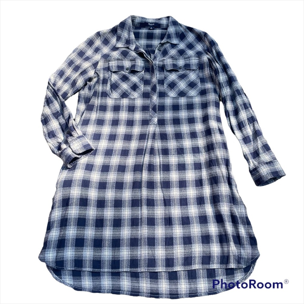 Madewell Plaid Flannel Dress, Size M